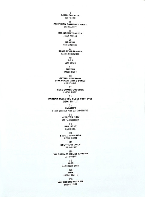 Top Country Hits 2009-2010 - Piano/Vocal/Guitar