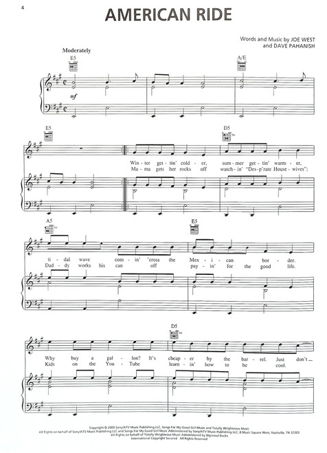 Top Country Hits 2009-2010 - Piano/Vocal/Guitar