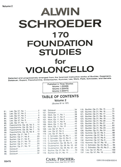 Alwin Schroeder - 170 Foundation Studies for Violoncello - Volume 2