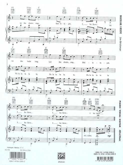 Hallelujah, I Believe - Piano/Vocal/Guitar Sheet Music