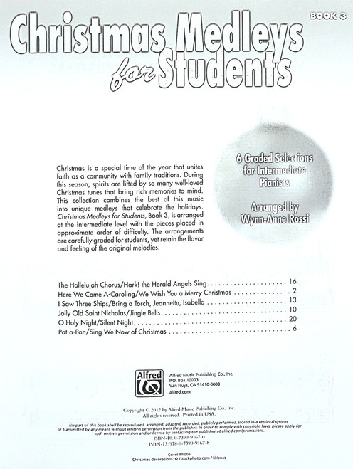 Christmas Medleys for Students - Book 3