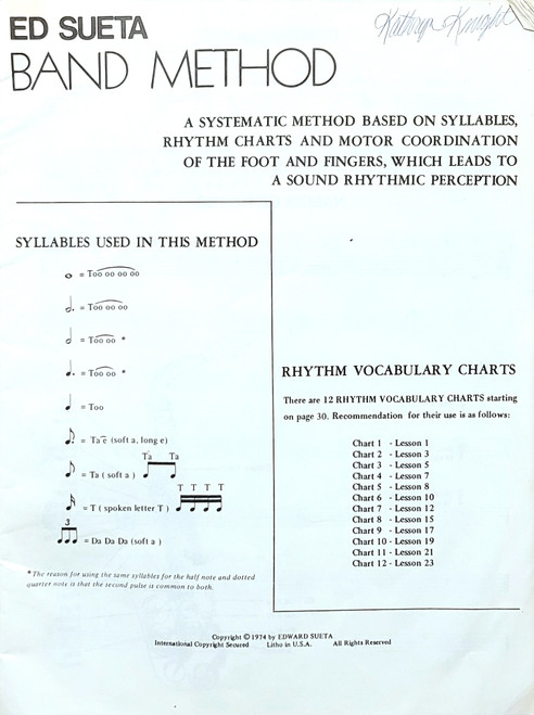 USED Book - Ed Sueta Band Method - Alto Saxophone Book One USED Book - Ed Sueta Band Method - Alto Saxophone Book One