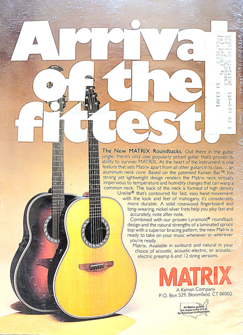 VINTAGE/USED - Sheet Music Magazine - February 1982 VINTAGE/USED - Sheet Music Magazine - February 1982