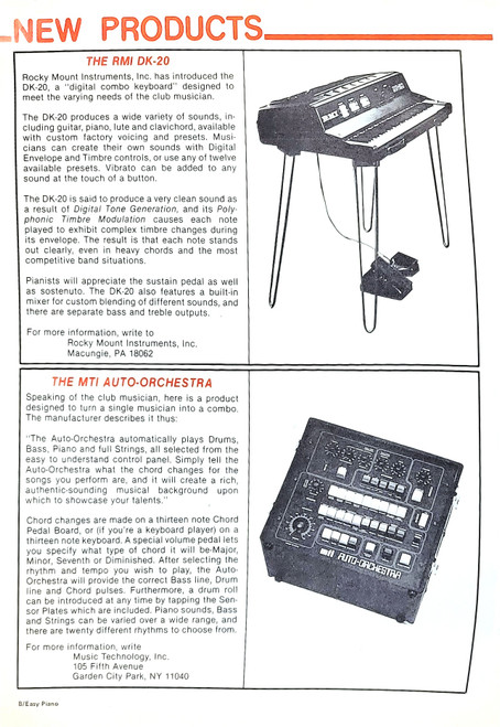 VINTAGE/USED - Sheet Music Magazine - November 1980