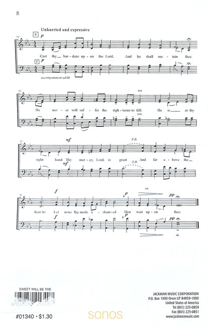 Used Sheet Music - Sweet Will Be the Flower - Mixed Choir (SATB) and Piano