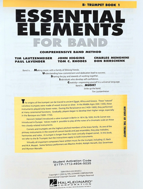 Essential Elements for Band - Bb Trumpet Book 1 Essential Elements for Band - Bb Trumpet Book 1