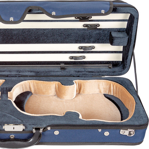 CC475 Oblong Violin Case - Blue with Blue and Gold Interior CC475 Oblong Violin Case - Blue with Blue and Gold Interior