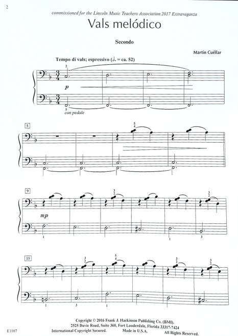 Vals Melodico - FJH Piano Ensemble Series - Piano Duet Vals Melodico - FJH Piano Ensemble Series - Piano Duet