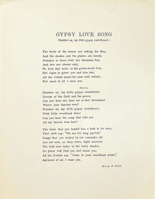 USED SHEET MUSIC - Gypsy Love Song - Piano/Vocals USED SHEET MUSIC - Gypsy Love Song - Piano/Vocals