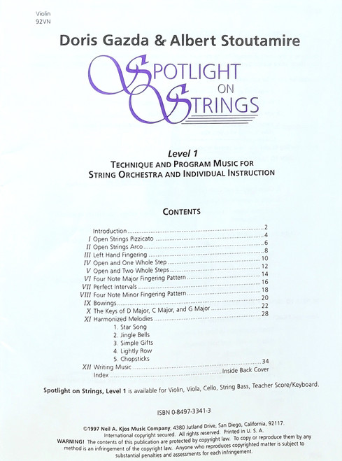 Spotlight on Strings - Violin Level 1 Spotlight on Strings - Violin Level 1