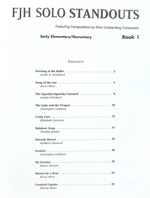 FJH Solo Standouts - Piano Book 1 - Early/Elementary Level