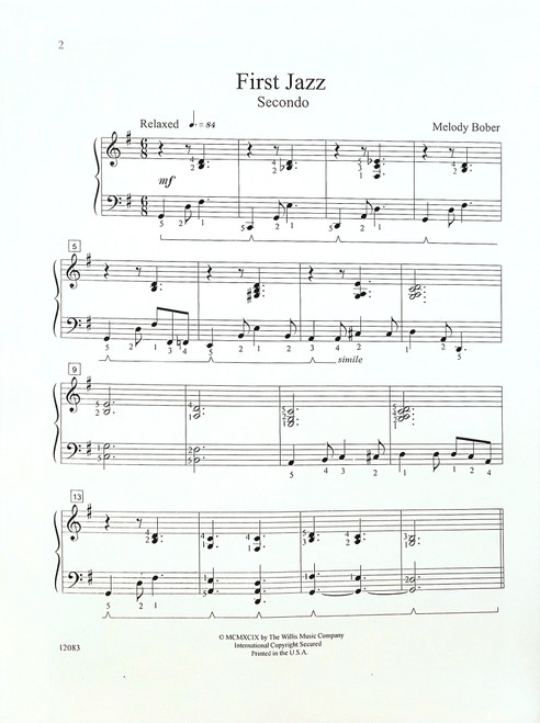 First Jazz - A Piano Duet by Melody Bober - Mid-Elementary Level