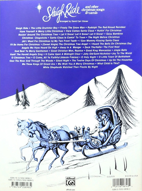 Sleigh Ride and Other Christmas Songs & Carols - Easy Piano Solo with Words