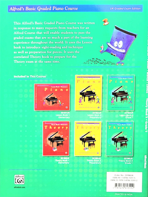Alfred's Basic Graded Piano Course - Theory Book 3 - Grade 1 - UK Edition