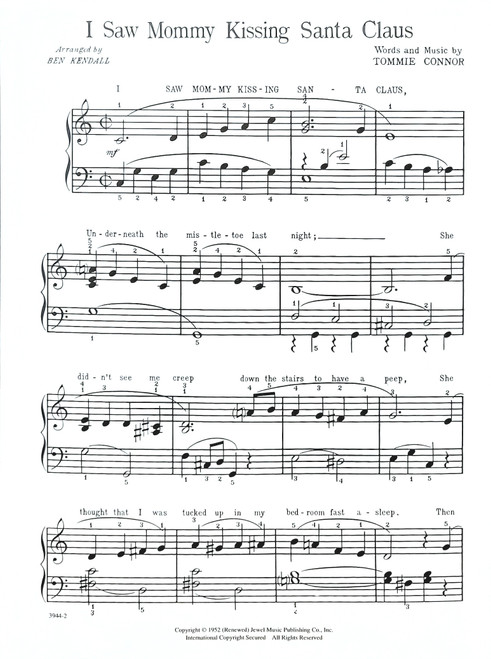 I Saw Mommy Kissing Santa Claus - Simplified Piano Arrangement