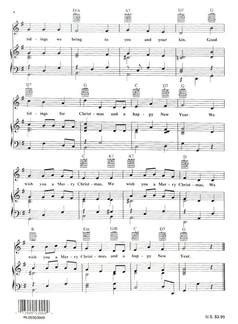 We Wish You a Merry Christmas - Piano/Vocal/Guitar