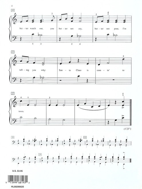 Santa Claus is Comin' to Town - Late Elementary Level 3 piano/vocal sheet music - plus accomp Santa Claus is Comin' to Town - Late Elementary Level 3 piano/vocal sheet music - plus accomp