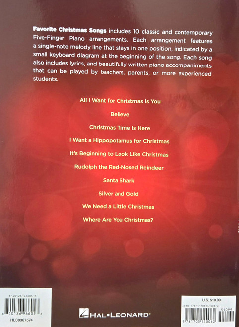 Favorite Christmas Songs - 5 Finger Piano