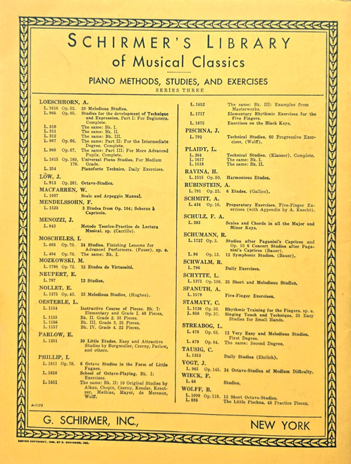 (USED BOOK) Wieck Piano Studies - Vol. 66