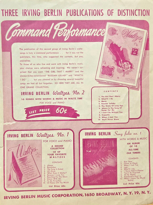 (USED/VINTAGE Sheet Music) Always - Standard Edition - Piano/Vocal/Chord Names (USED/VINTAGE Sheet Music) Always - Standard Edition - Piano/Vocal/Chord Names