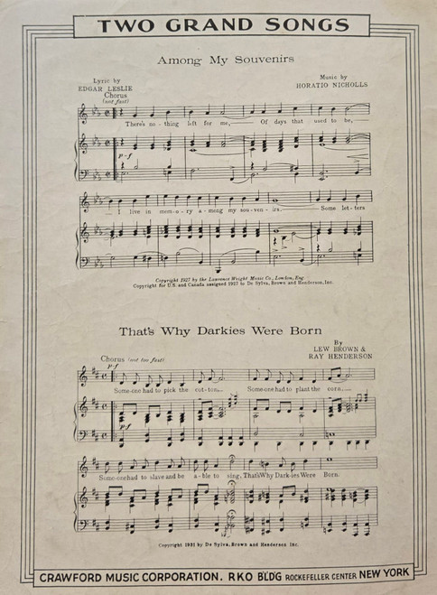 (USED/VINTAGE Sheet Music) Walkin' My Baby Back Home - Harry Richman - Piano/Vocal/Guitar