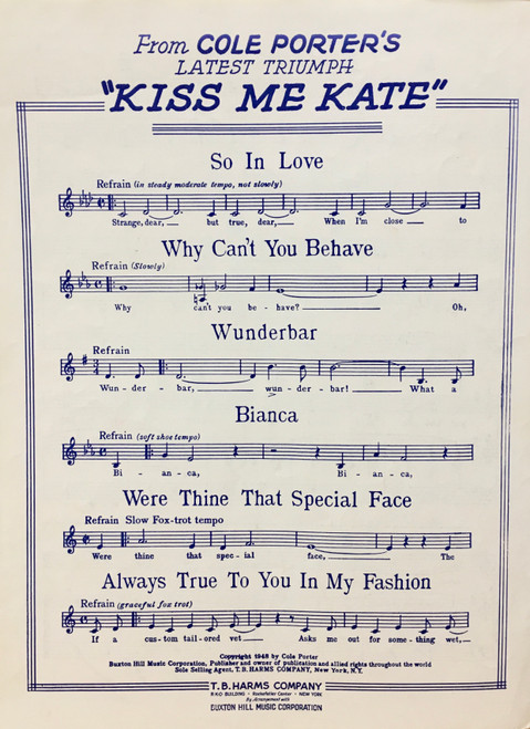 (VINTAGE SHEET MUSIC) True Love - Piano/Vocal/Guitar