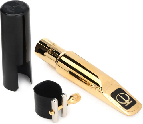 JodyJazz DV 7* Premium Baritone Saxophone Mouthpiece, Cap, & Ligature - Gold Plated Brass