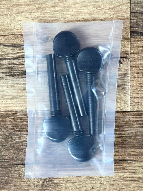 Maple Leaf Strings Plain Ebony Swiss Style Viola Pegs (Set of 4)