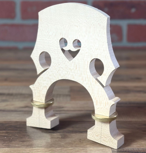 Maple Leaf Strings Adjustable 3/4 Bass Bridge Blank - Brass