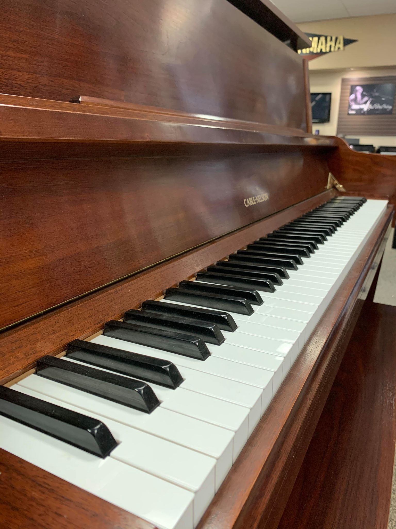 Cable Nelson Upright Piano with Satin Walnut Finish - Piano Gallery