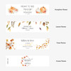 Autumn labels pumpkins leaves trees wreath frame seasons