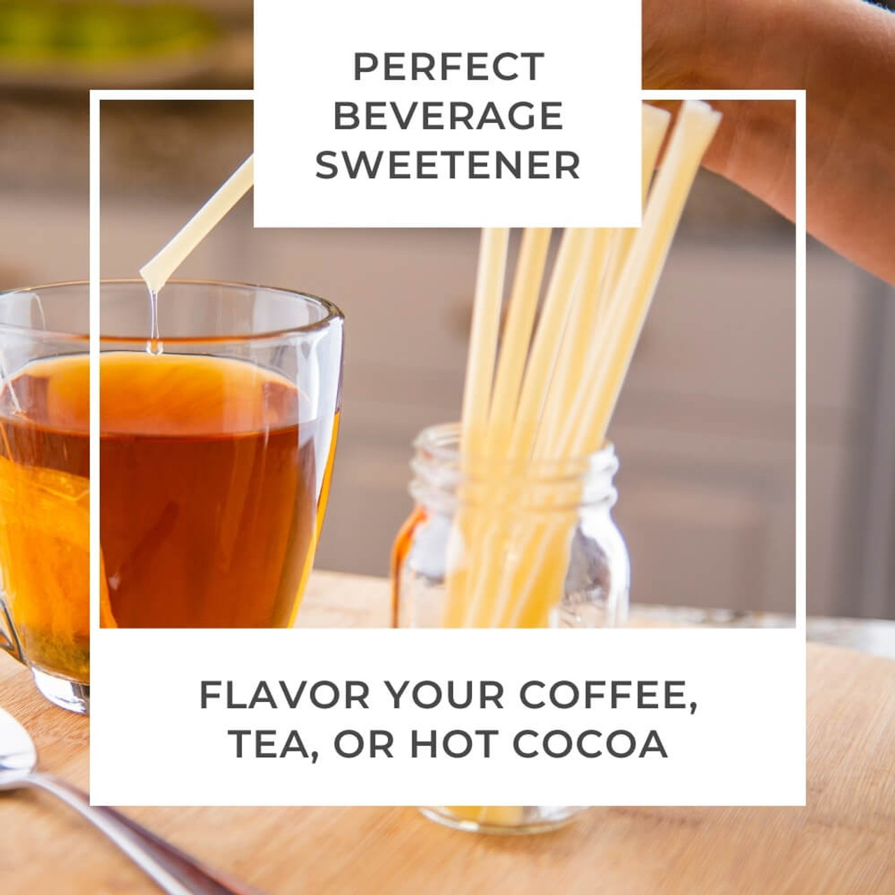 honey sticks to flavor tea or coffee