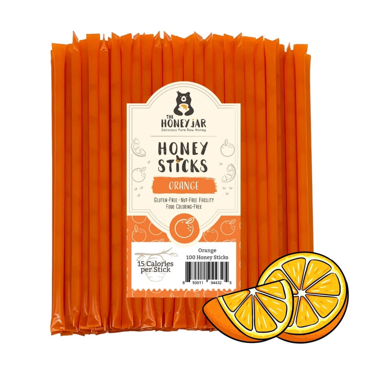 Natural Orange Honey Straws - 100 Sticks