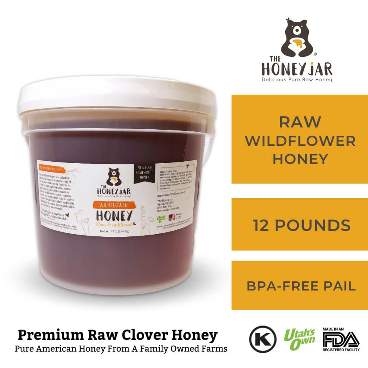 Utah Wildflower Honey - 1 gallon (12lbs)