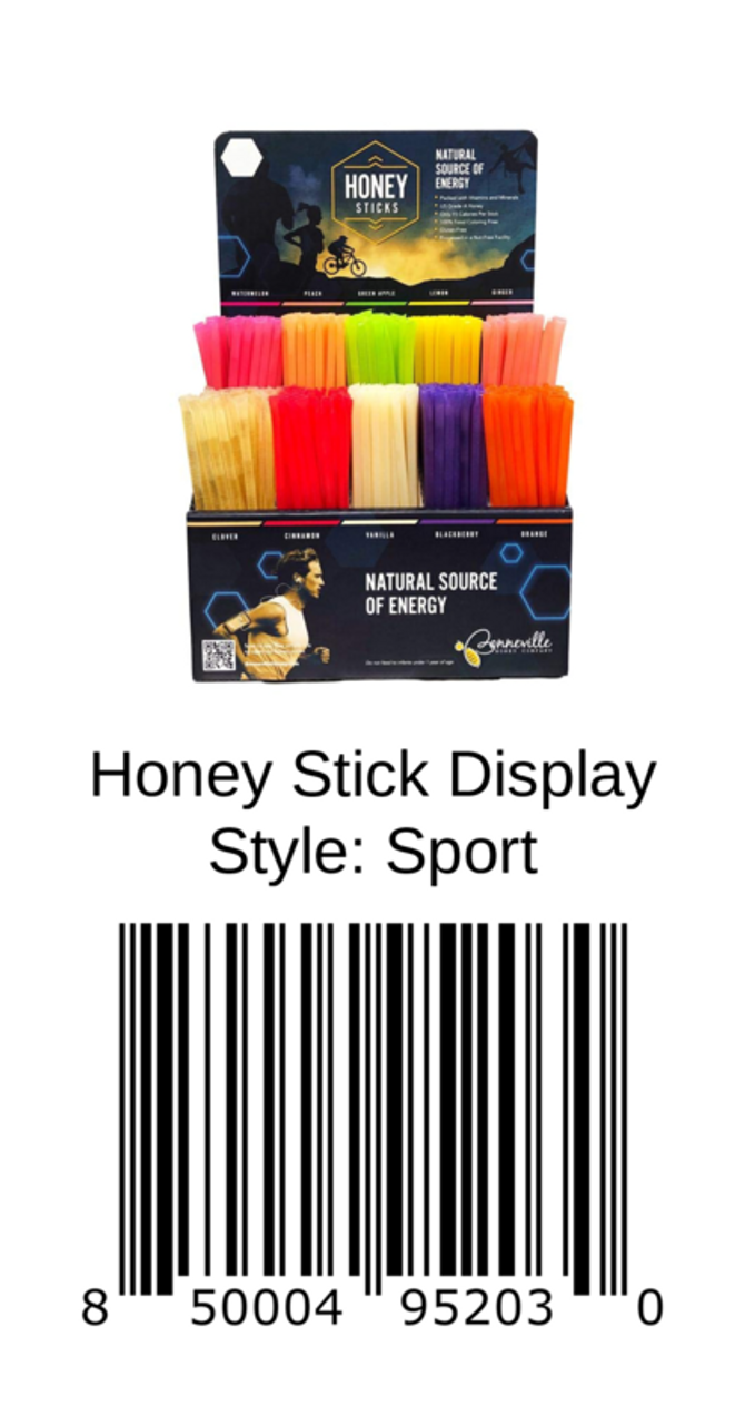 Sport Honey Stick Display with 500 Honey Sticks