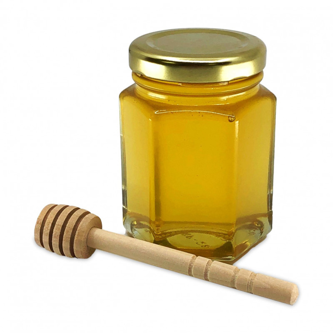 Hexagon Honey Wedding Party Shower Favors - 6 oz Gold Lid (Case of
