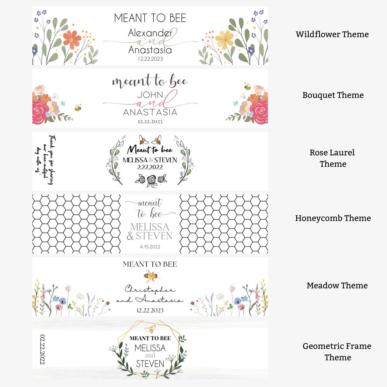 Meant to Bee personalized label wedding favor