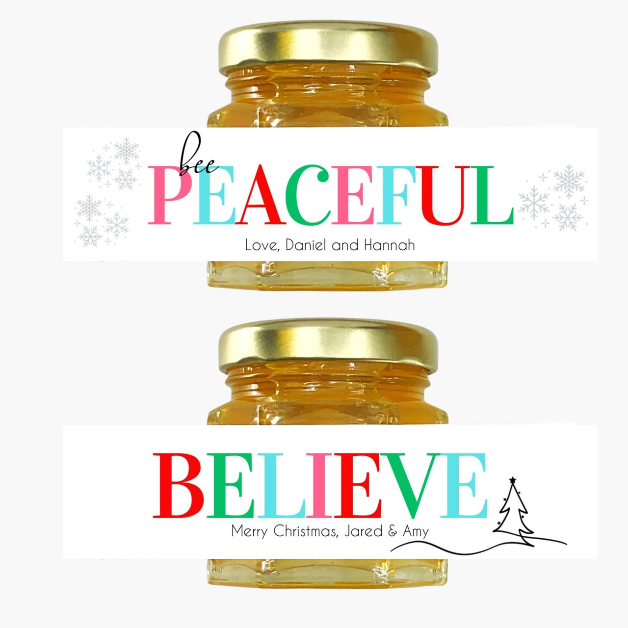 peaceful believe honey greetings holiday neighbor gift trees snowflake