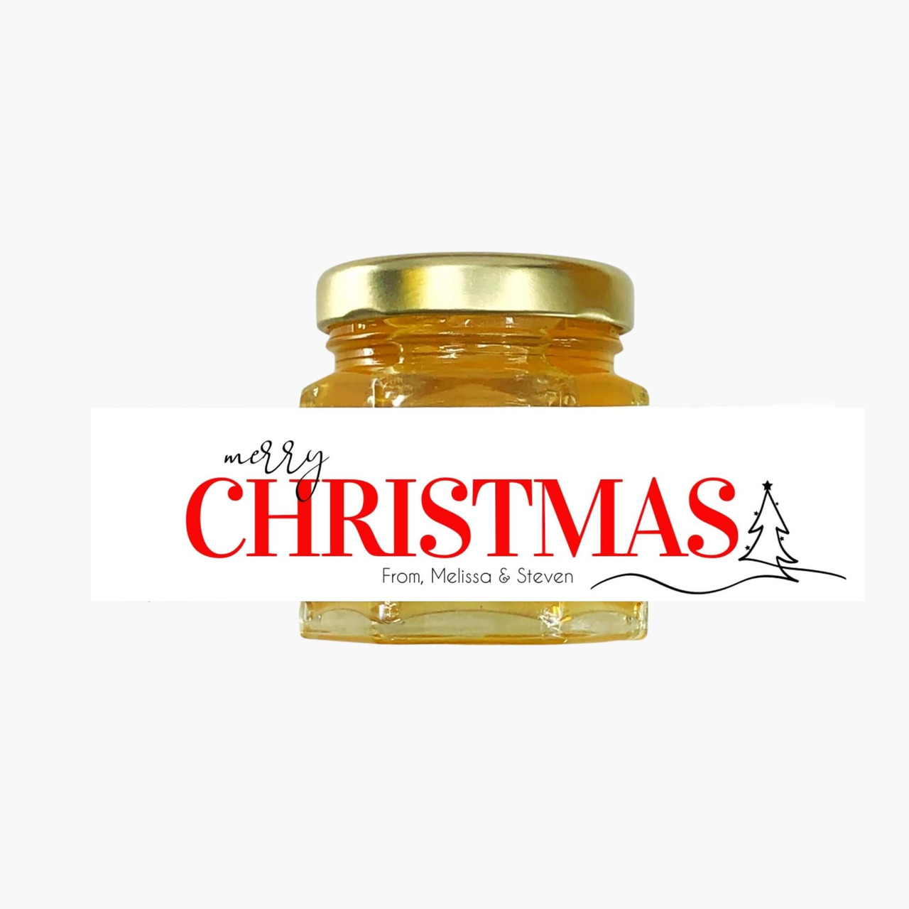 Merry Christmas label honey Christmas neighbor gift favor