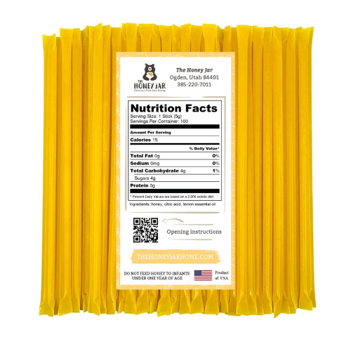 Lemon Honey Sticks Nutrition Label