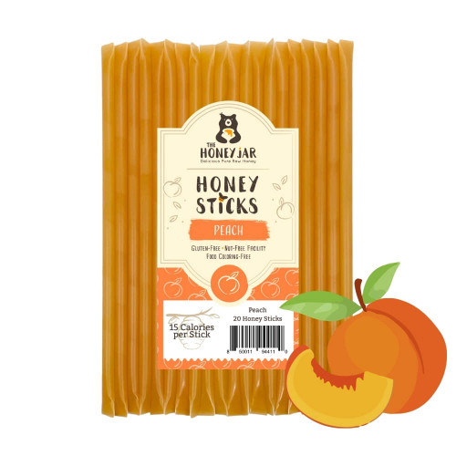 Peach Honey Sticks - 20 - The Honey Jar