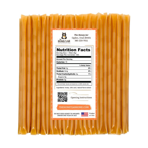 100 Pack - Peach Honey Sticks