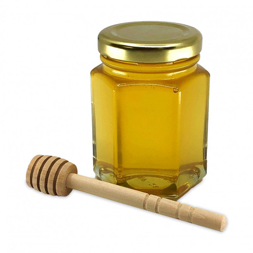 Hexagon Honey Wedding Party Shower Favors - 6 oz Gold Lid (Case of 12 or 24)