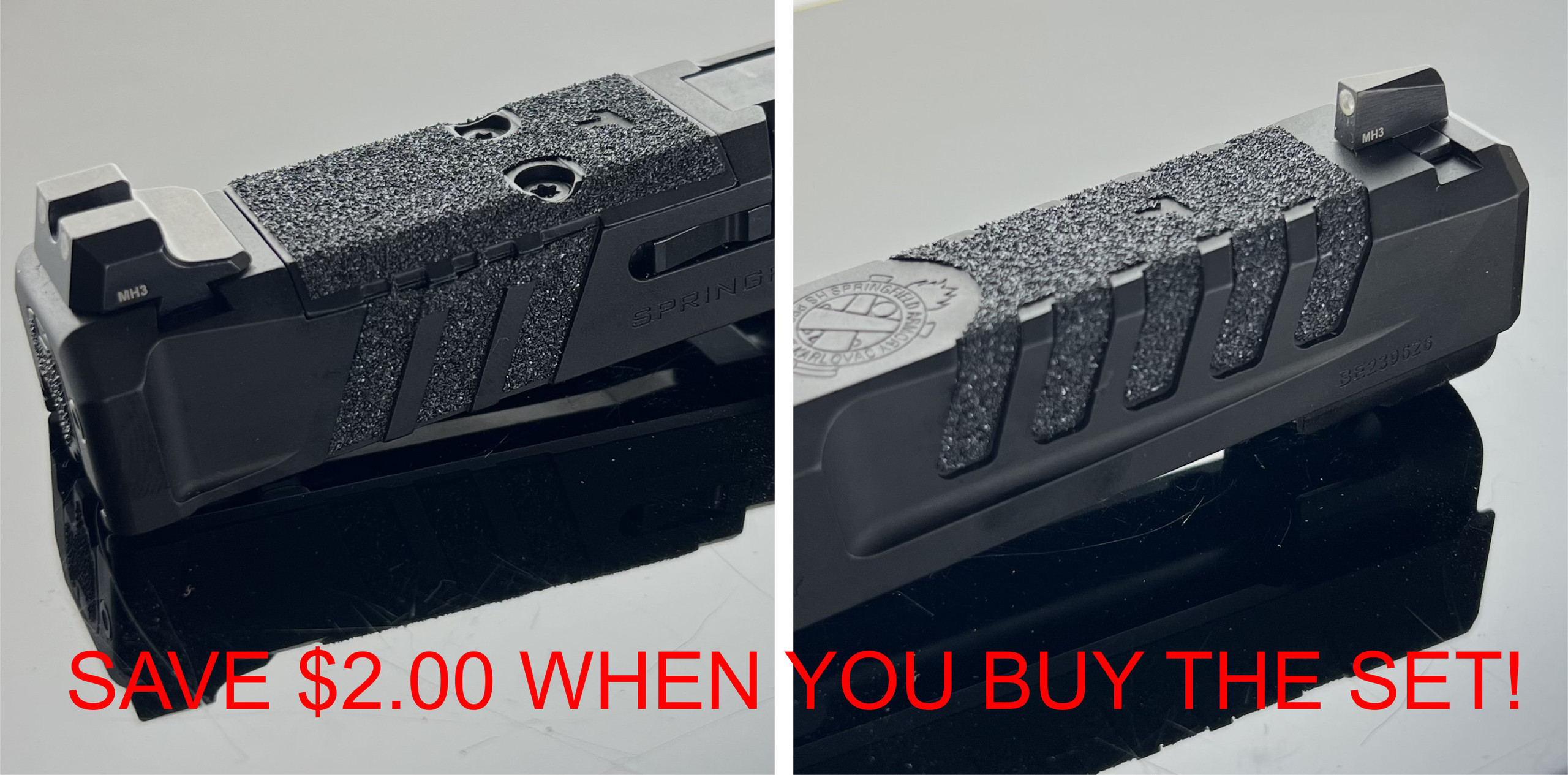 Handleitgrips Grip Tape Enhancement For Springfield Armory Echelon Handgun - Black, Made In USA