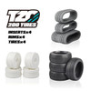 TZO 201 Set Non-Glued (Tires+Inserts+Rims), White Rims, Ultra Soft Coast 2 Coast RC