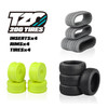TZO 601 Set Non-Glued (Tires+Inserts+Rims), Yellow Rims,Super Soft Coast 2 Coast RC