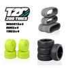 TZO 401 Set Non-Glued (Tires+Inserts+Rims), Yellow Rims, Soft Coast 2 Coast RC