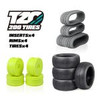 TZO 202 Set Non-Glued (Tires+Inserts+Rims), Yellow Rims, Ultra Soft Coast 2 Coast RC