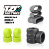 TZO 201 Set Non-Glued (Tires+Inserts+Rims), Yellow Rims, Super Soft Coast 2 Coast RC