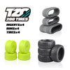 TZO 201 Set Non-Glued (Tires+Inserts+Rims), Yellow Rims, Soft Coast 2 Coast RC